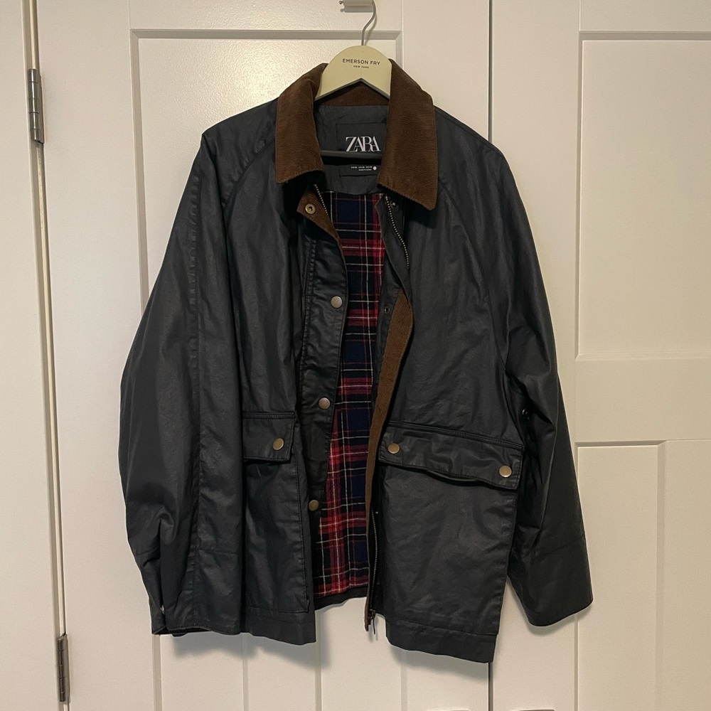 Zara waxed jacket, barely worn, XL